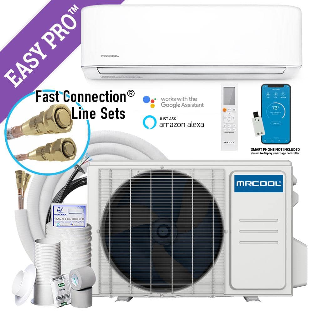 MRCOOL Easy Pro 18,000 BTU 1.5-Ton 1-Zone 18.5 SEER Ductless Mini-Split AC and Heat Pump with 18K & 16ft Line - 230V