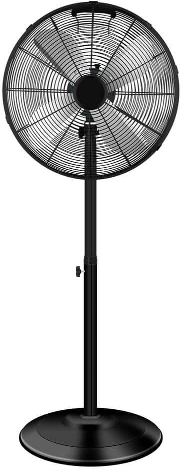 cadeninc 16 in. 3-Speeds High Velocity Stand Fan, Adjustable Heights, 75°Oscillating, Low Noise, Black