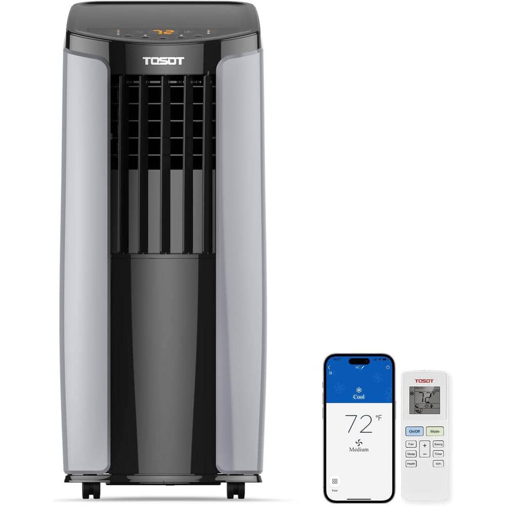 Tosot 8,000 BTU (5,000 BTU SACC) Portable Air Conditioner, Smart Wifi Control, with Dehumidifier, Fan, Cool Up to 300 Sq. Ft