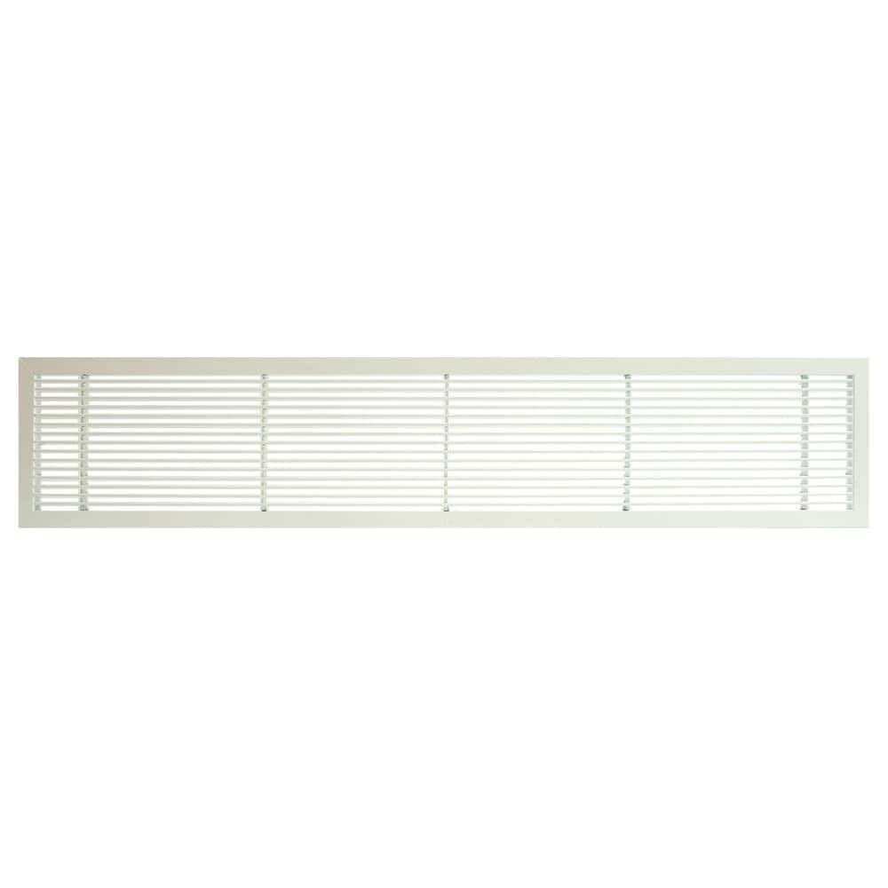 Architectural Grille AG10 Series 4 in. x 36 in. Solid Aluminum Fixed Bar Supply/Return Air Vent Grille, White-Matte