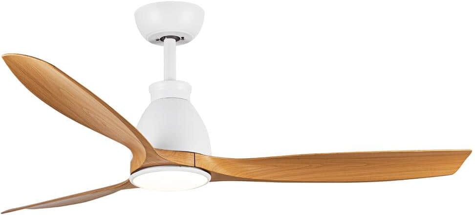 Modland Light Pro 52 in. Integrated LED Brown Ceiling Fan with DC Motor and Antique Wood Grain Blades