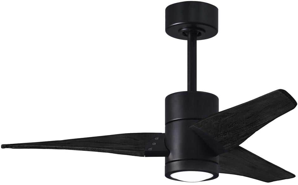 Matthews Fan Company Super Janet 42 in. Integrated LED Matte Black Ceiling Fan with Light Kit