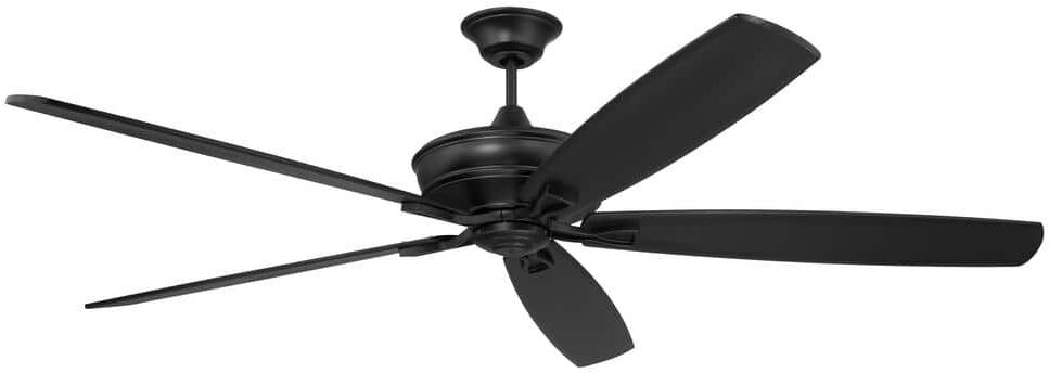 CRAFTMADE Santori 72 in. Flat Black Finish Ceiling Fan w/Remote Control, Smart Wi-Fi Enabled, works w/Alexa & Smart Home Devices