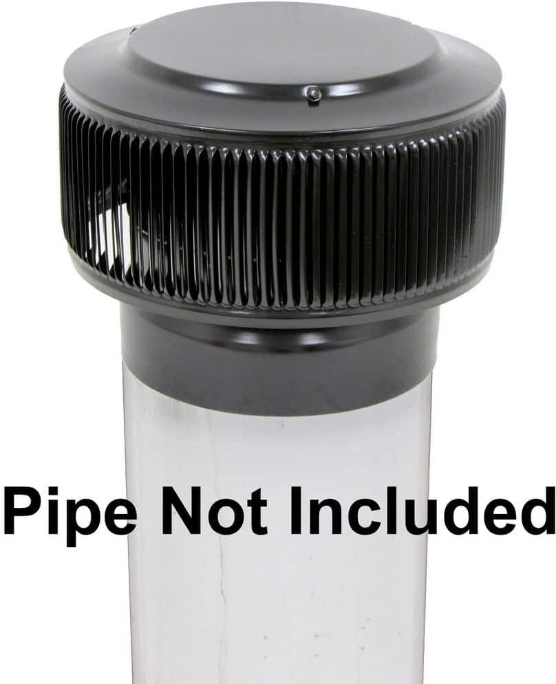 Active Ventilation Aura PVC Vent Cap 8 in. Dia Black Aluminum Exhaust Static Roof Vent with Adapter for Sch. 40 or Sch. 80 PVC Pipe