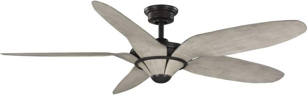 Progress Lighting Mesilla 60 in. Indoor 5-Blade Antique Wood/Antique Bronze DC Motor Urban Industrial Ceiling Fan with Remote Control