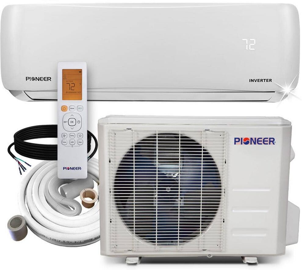 Pioneer 9,000 BTU 3/4 Ton 21.5 SEER2 Ductless Mini Split Air Conditioner Heat Pump Variable Speed DC Inverter+ System 110/120V