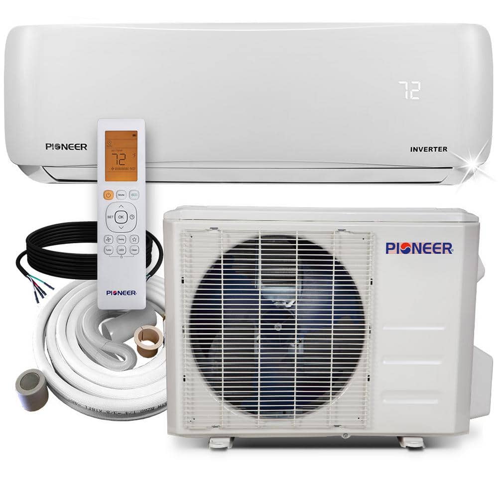 Pioneer 12,000 BTU 1 Ton 21.4 SEER2 Ductless Mini Split Air Conditioner Heat Pump Variable Speed DC Inverter+ System 208/230V, White