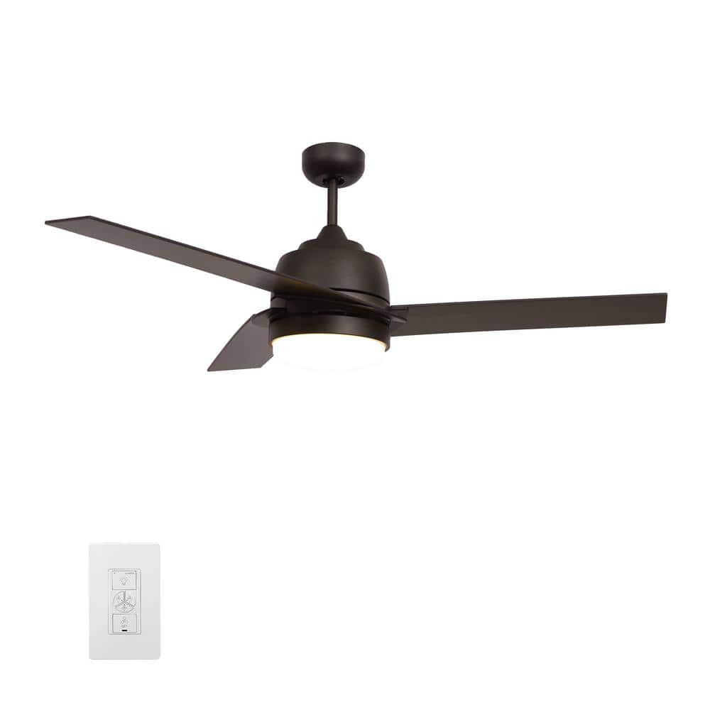 CARRO Abraxas 52 in. Integrated LED Indoor Bronze Smart Ceiling Fan with Light Kit and Wall Control, Works w/Alexa/Google Home