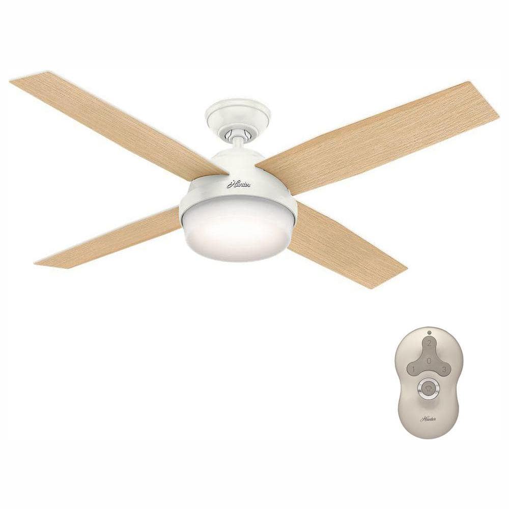 Hunter Dempsey 52 in. LED Indoor Fresh White Ceiling Fan with Light Kit and Universal Remote