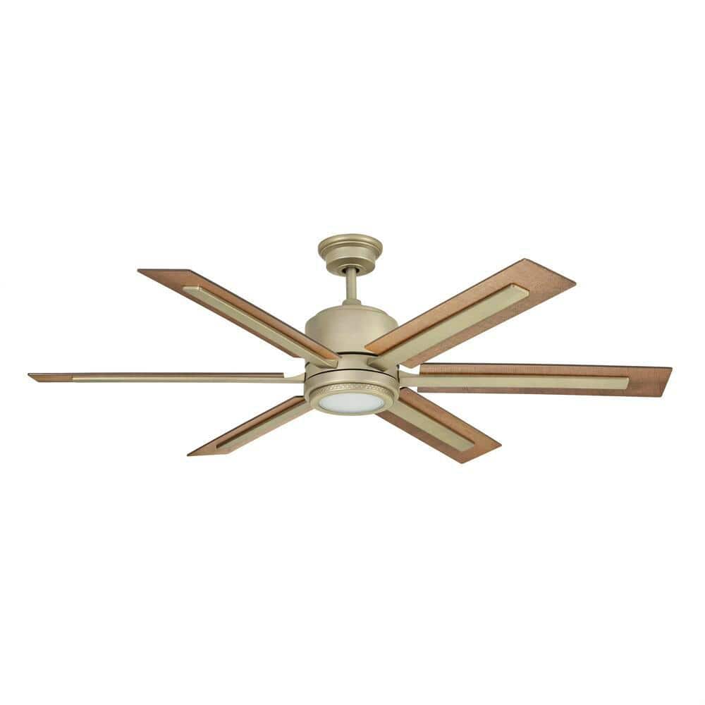 Home Decorators Collection Palermo Grove 60 in. 6-Blade LED Indoor Antique Nickel Farmhouse Dual Mount Ceiling Fan with Light and Remote Control