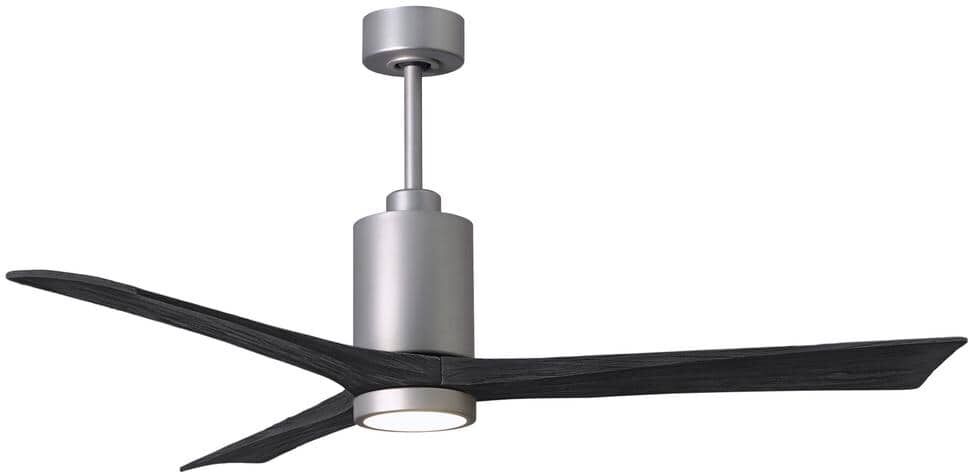 Matthews Fan Company Patricia-3 60 in. Integrated LED Brushed Nickel Ceiling Fan with Light Kit