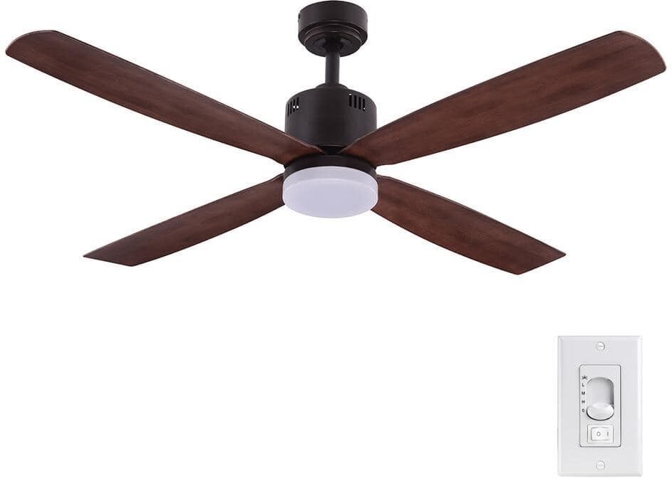 Home Decorators Collection Kitteridge 52 in. LED Indoor Medium Wood Ceiling Fan with Light Kit