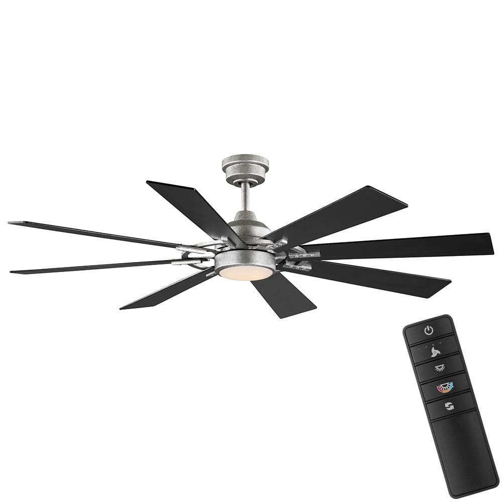 Home Decorators Collection Makenna 60 in. Indoor/Outdoor Galvanized Ceiling Fan with Integrated LED with Light Kit, DC Motor and Remote