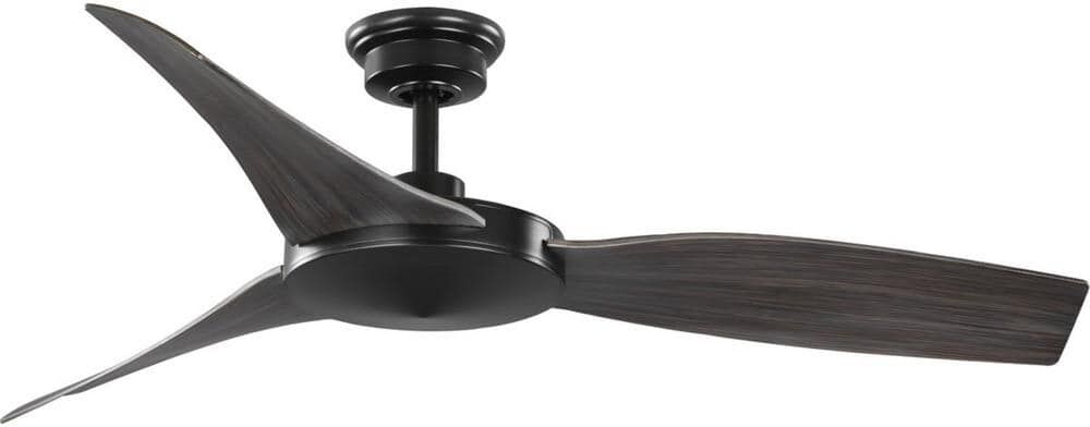 Progress Lighting Spicer 54 in. Indoor 3-Blade Antique Black/Matte Black DC Motor Contemporary Ceiling Fan with Remote Control