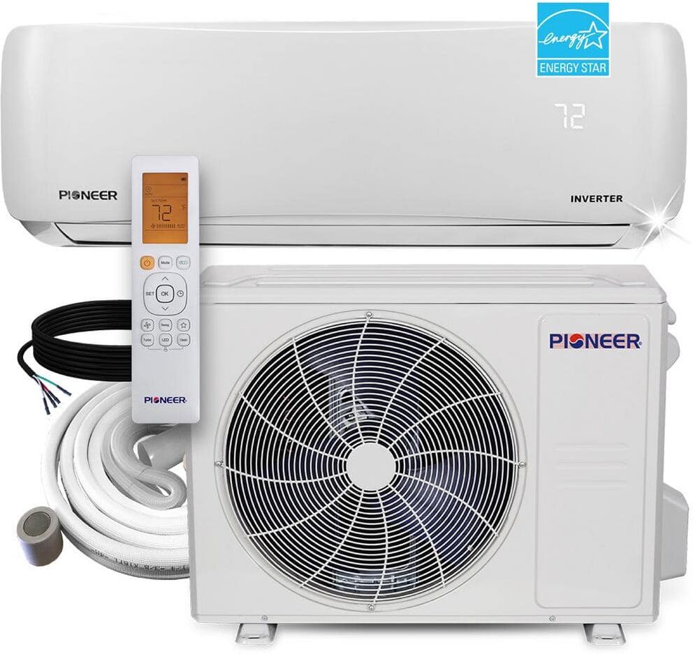 Pioneer 18,000 BTU 1.5 Ton 23.7 SEER2 Ductless Mini Split ENERGY STAR Inverter++ Wall-Mounted Air Conditioner Heat Pump 208/230V