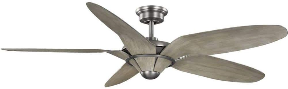 Progress Lighting Mesilla 60 in. Indoor 5-Blade White Barnwood/Antique Nickel DC Motor Urban Industrial Ceiling Fan with Remote Control