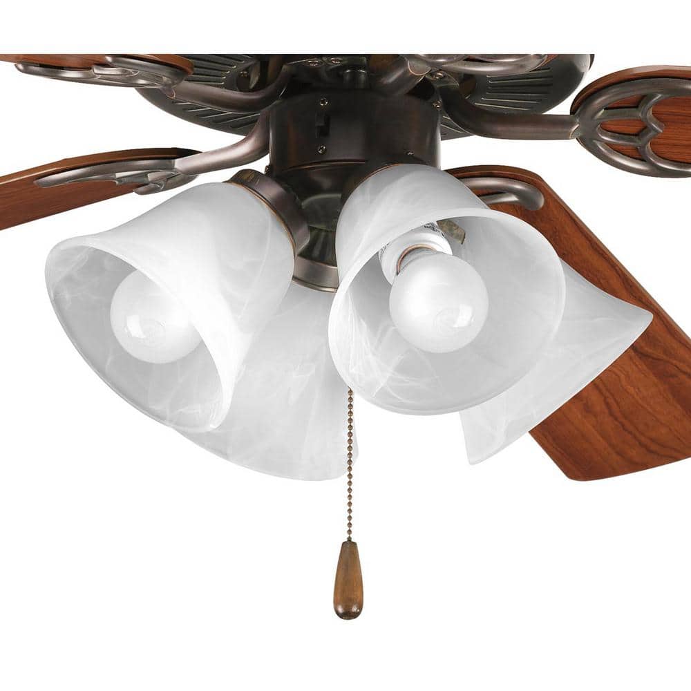 Progress Lighting Fan Light Kits Collection 4-Light Antique Bronze Ceiling Fan Light Kit