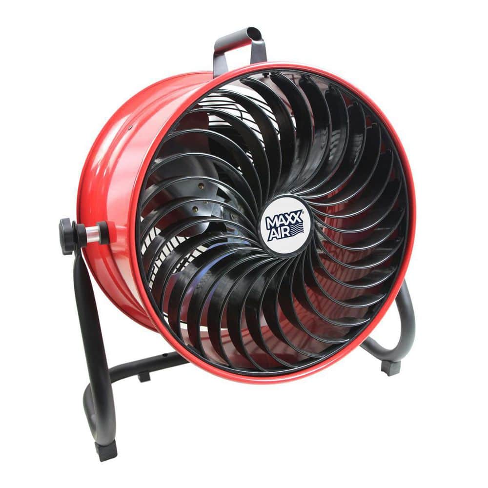 Maxx Air 16 in. 3 Fan Speeds Floor Fan in Red with Adjustable Fan Head