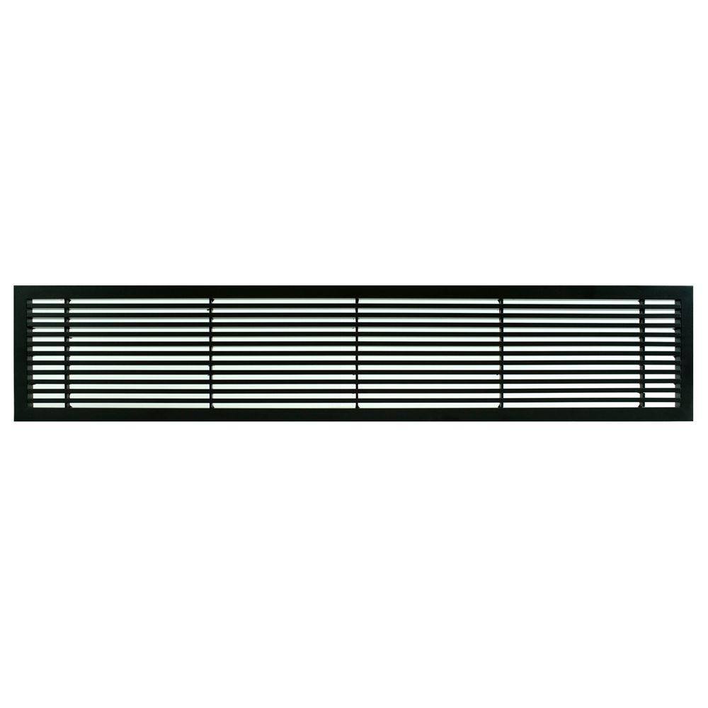 Architectural Grille AG20 Series 6 in. x 42 in. Solid Aluminum Fixed Bar Supply/Return Air Vent Grille, Black-Matte
