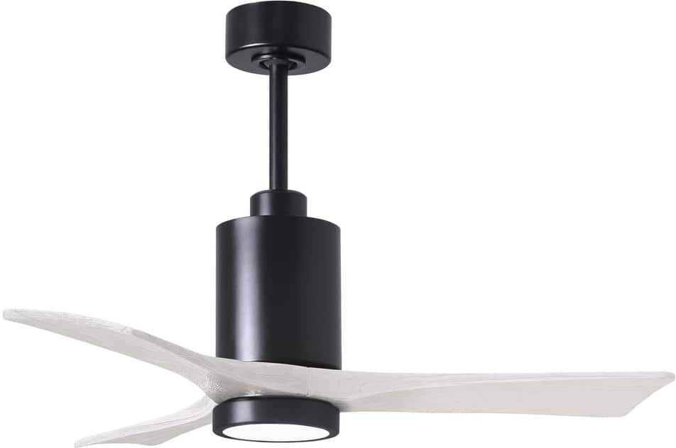 Matthews Fan Company Patricia-3 42 in. Integrated LED Matte Black Ceiling Fan with Light Kit