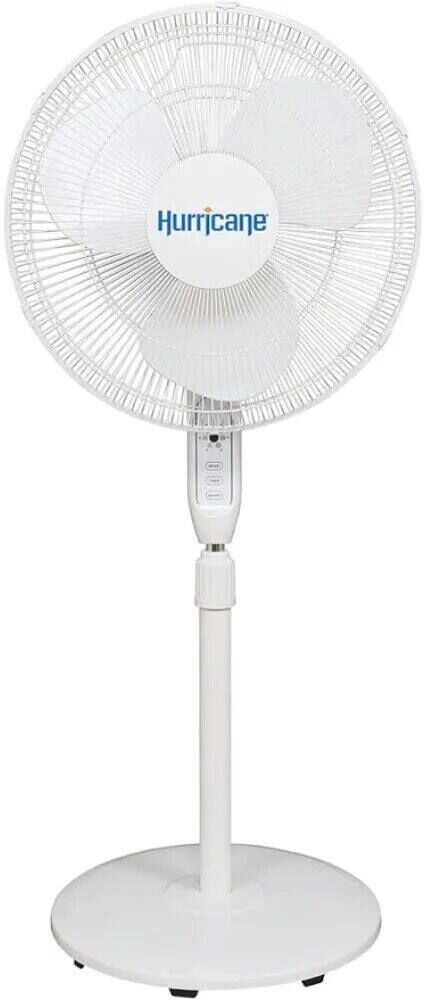 Aoibox 16 in. 3 Fan Speed Oscillating Stand Up Pedestal Fan in White with Adjustable Height, Remote Control and ETL Listed