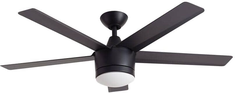 Home Decorators Collection Merwry 48 in. Integrated LED Indoor Matte Black Ceiling Fan with Light Kit and Remote Control