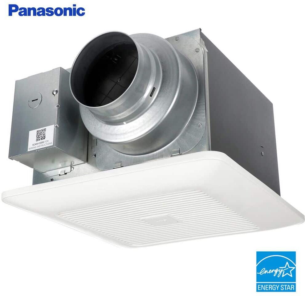 Panasonic WhisperGreen Select Pick-A-Flow 50/80 or 110 CFM Quiet Exhaust Fan, Flex-Z Fast bracket + dual 4 or 6 in. duct adapter