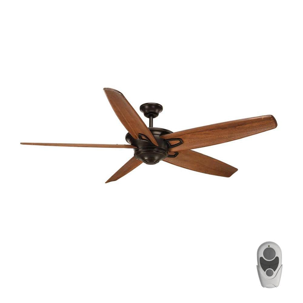 Progress Lighting Caleb Collection 68-Inch 5-Blade Antique Bronze AC Motor Transitional Ceiling Fan