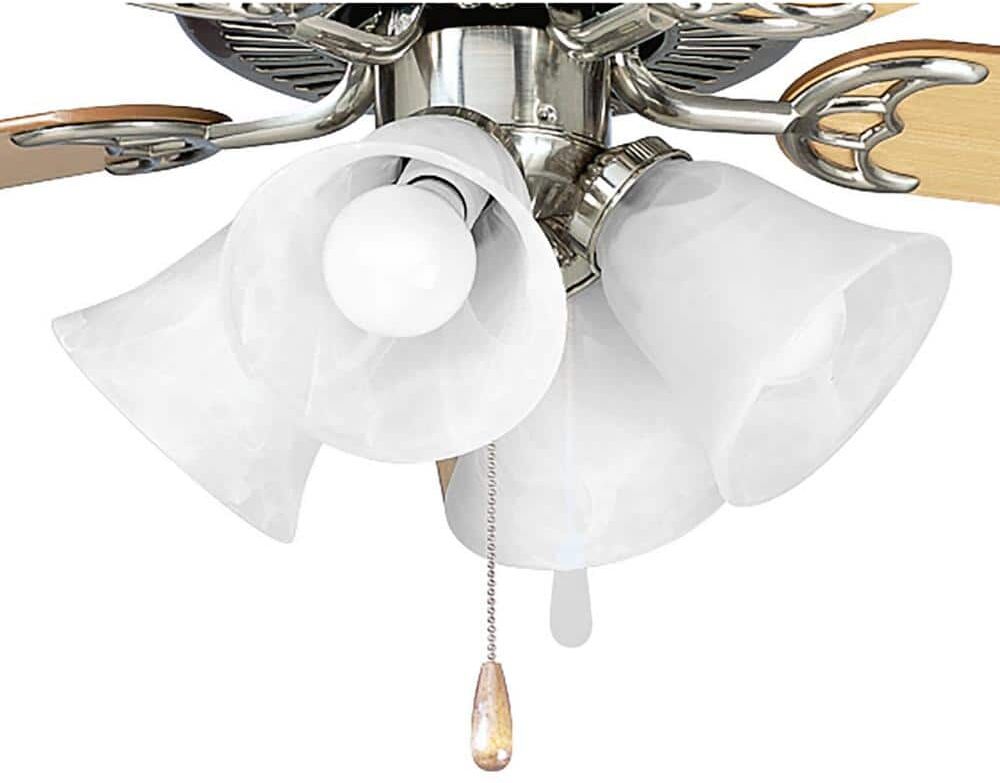 Progress Lighting Fan Light Kits Collection 4-Light Brushed Nickel Ceiling Fan Light Kit