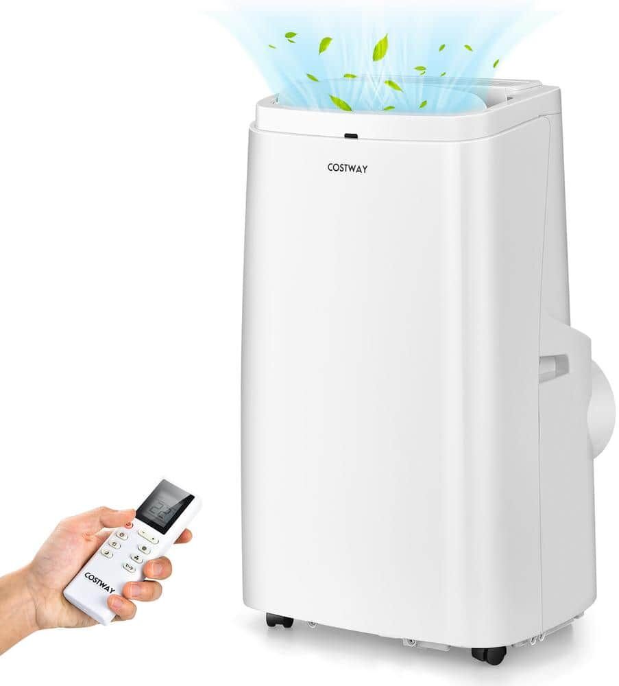 Costway 8,100 BTU Portable Air Conditioner Cools 450 Sq. Ft. with Dehumidifier, Fan and Remote in White