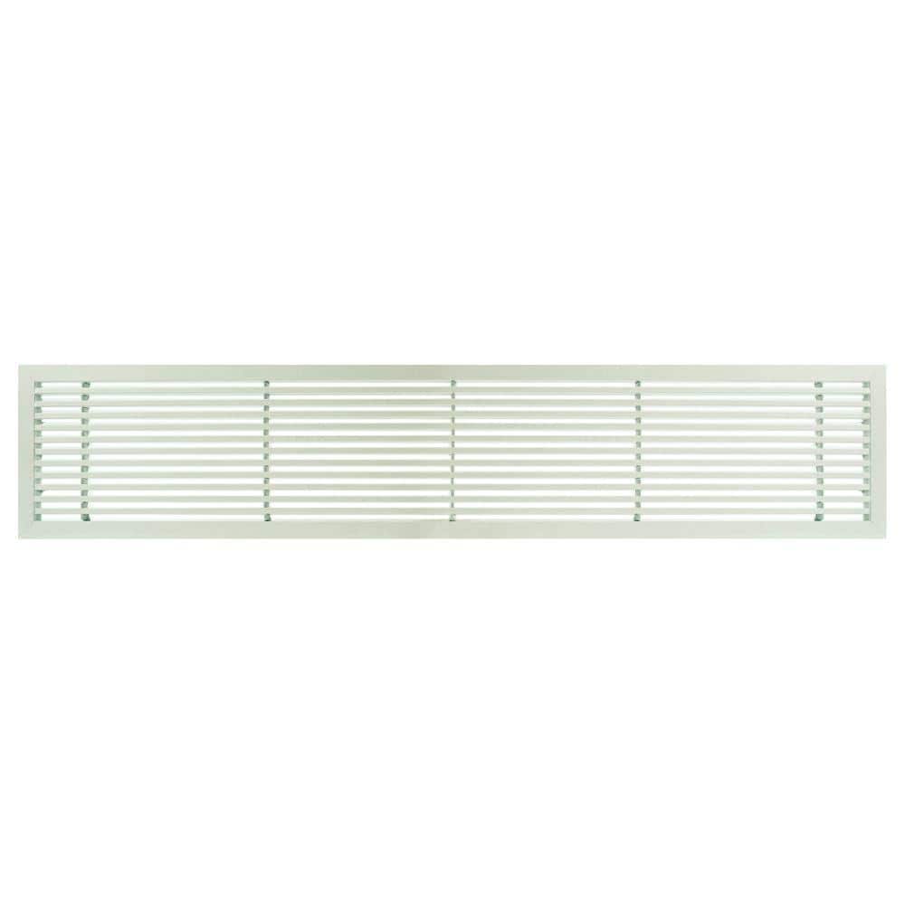 Architectural Grille AG20 Series 6 in. x 24 in. Solid Aluminum Fixed Bar Supply/Return Air Vent Grille, White-Matte