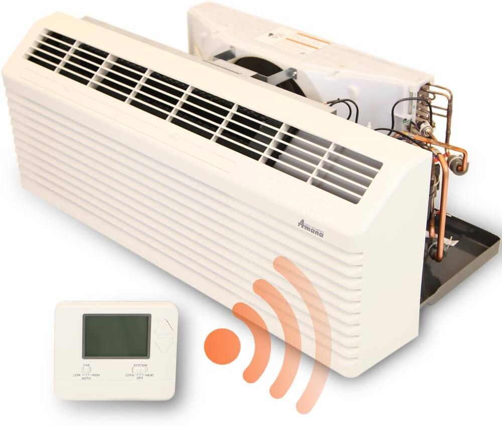 Amana PTAC 7000/6800 BTU Air Conditioner and Electric Heater - R32 -Thermostat 208/230-Volt 3.5 kW - PTC073J35AXXX