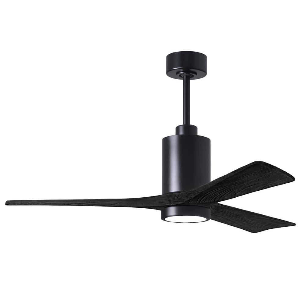 Matthews Fan Company Patricia-3 52 in. Integrated LED Matte Black Ceiling Fan with Light Kit