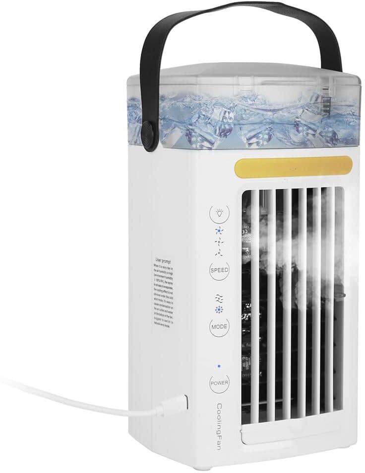 Aoibox 3-Speed 4 in 1 Portable Air Conditioner Fan Evaporative Air Cooler Water Fan in White