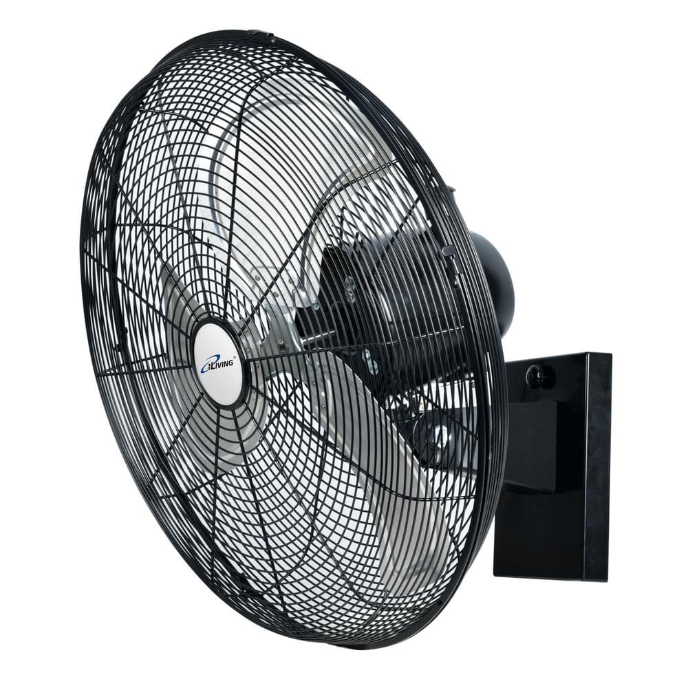 iLIVING 20 in. 3 fan speeds Wall Fan in Black with Oscillating head
