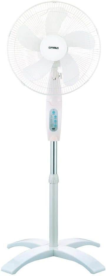 Optimus F-1760 16 in. Wave Oscillating 3-Speed Stand Fan with Remote Control