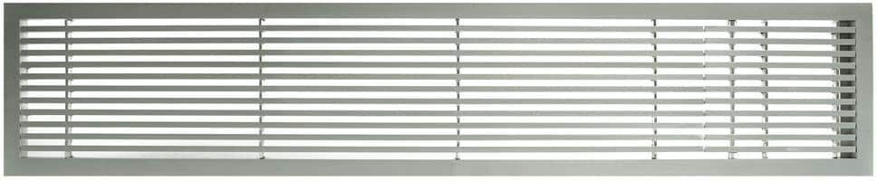 Architectural Grille AG20 Series 4 in. x 48 in. Solid Aluminum Fixed Bar Supply/Return Air Vent Grille, Brushed Satin with Right Door