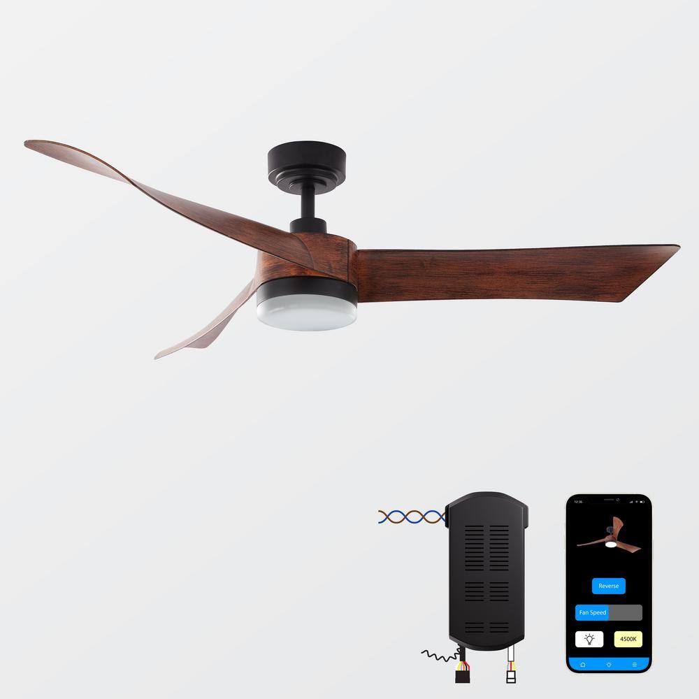 ProMounts 54 in. LED Indoor 3-Blade Reversible Smart Ceiling Fan with Light Kit (Works with Tuya Smart,Alexa and Google Assistant)