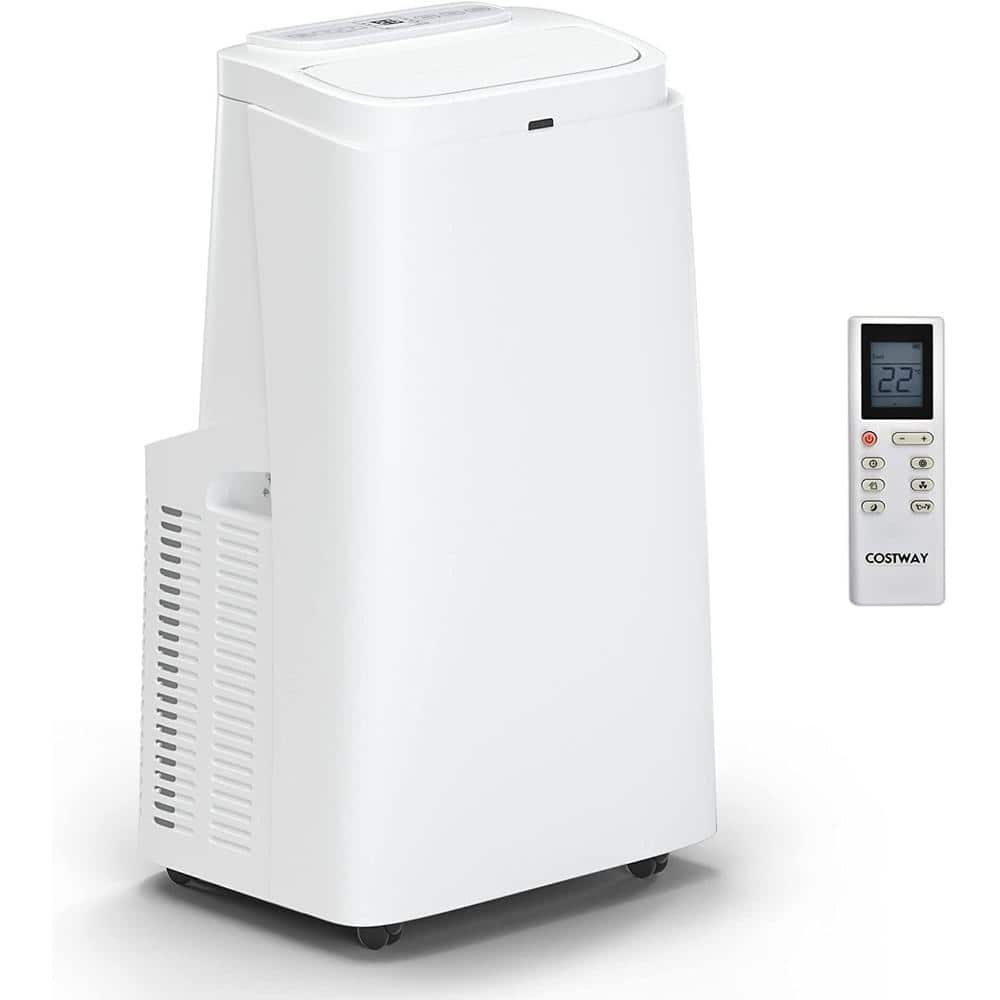Gymax 9,000 BTU Portable Air Conditioner Cools 350 Sq. Ft. with3 Fan Speeds in White