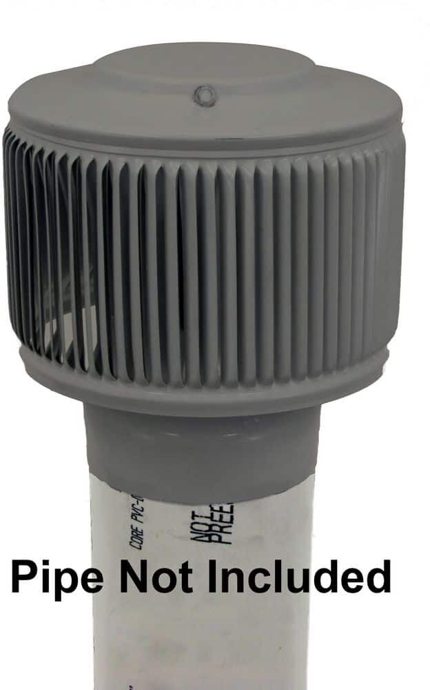 Active Ventilation 4 in. D Weatherwood Aura PVC Static Roof Vent Cap with Adapter for Schedule 40 or Schedule 80 PVC Pipe