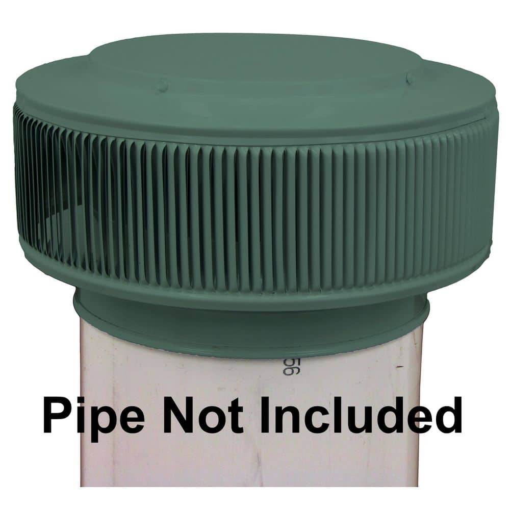 Active Ventilation 10 in. D Aluminum Aura PVC Vent Cap Exhaust Static Roof Vent with Adapter for Sch. 40 or 80 PVC Pipe in Green