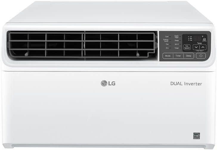 LG 10,000 BTU 115V Window Air Conditioner Cools 450 Sq. Ft. with Dual inveter, Wi-Fi Enabled and Remote in White