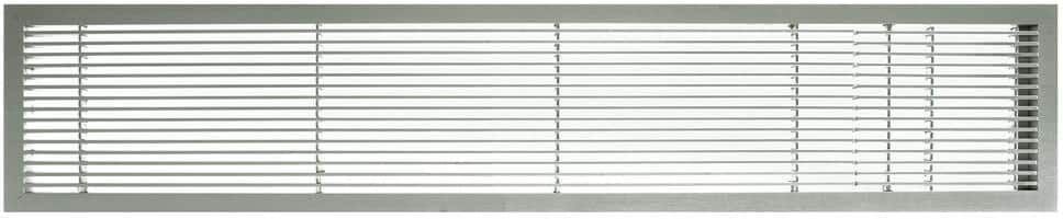 Architectural Grille AG10 Series 4 in. x 42 in. Solid Aluminum Fixed Bar Supply/Return Air Vent Grille, Brushed Satin with Door