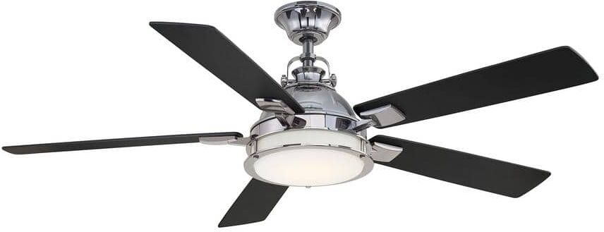 Home Decorators Collection Kennedy 56 in. LED Gunmetal Ceiling Fan with Light and Remote Control