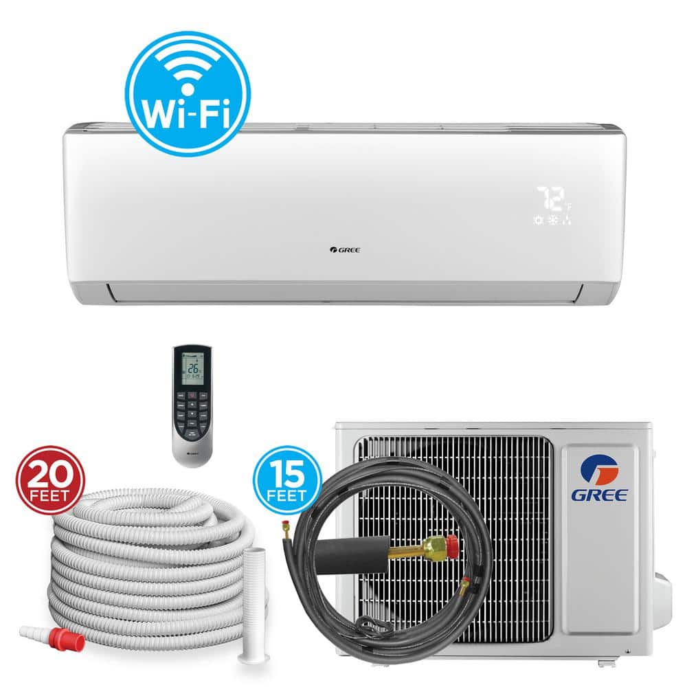 GREE LIVO 30,000 BTU 2.5 Ton 18 SEER Smart Home Wi-Fi Ductless Mini Split Air Conditioner with Heat Pump - 230/208V