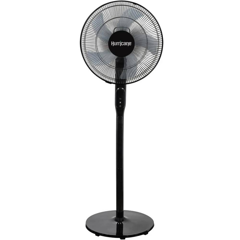 Aoibox 16 in. 3 Fan Speed Oscillating Stand Up Pedestal Fan in Black with Adjustable Height, Remote Control and ETL Listed