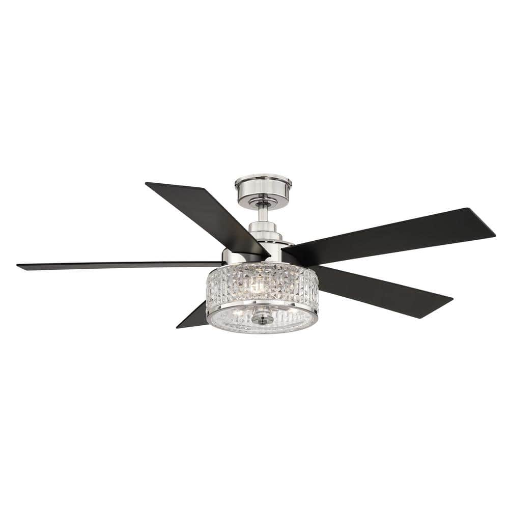 Home Decorators Collection Graymont 52 in. Polished Nickel Ceiling Fan with Light and Remote Control