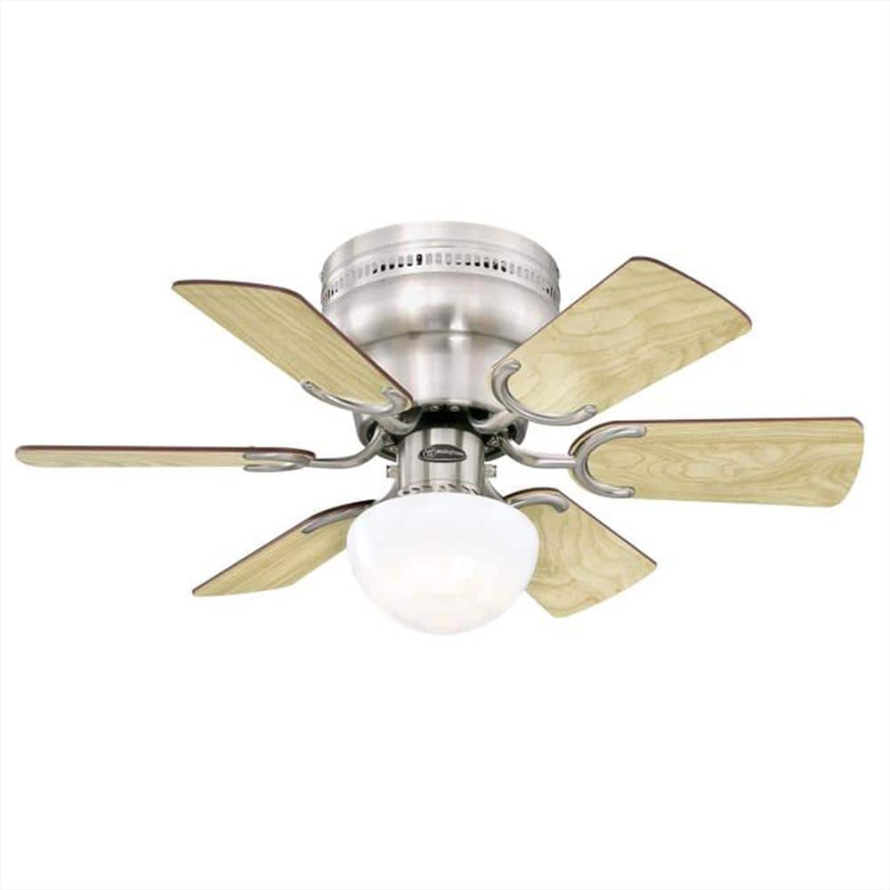 CIATA Petite 30 in. Indoor Antique Brass Ceiling Fan with Reversible Walnut/Oak Blades