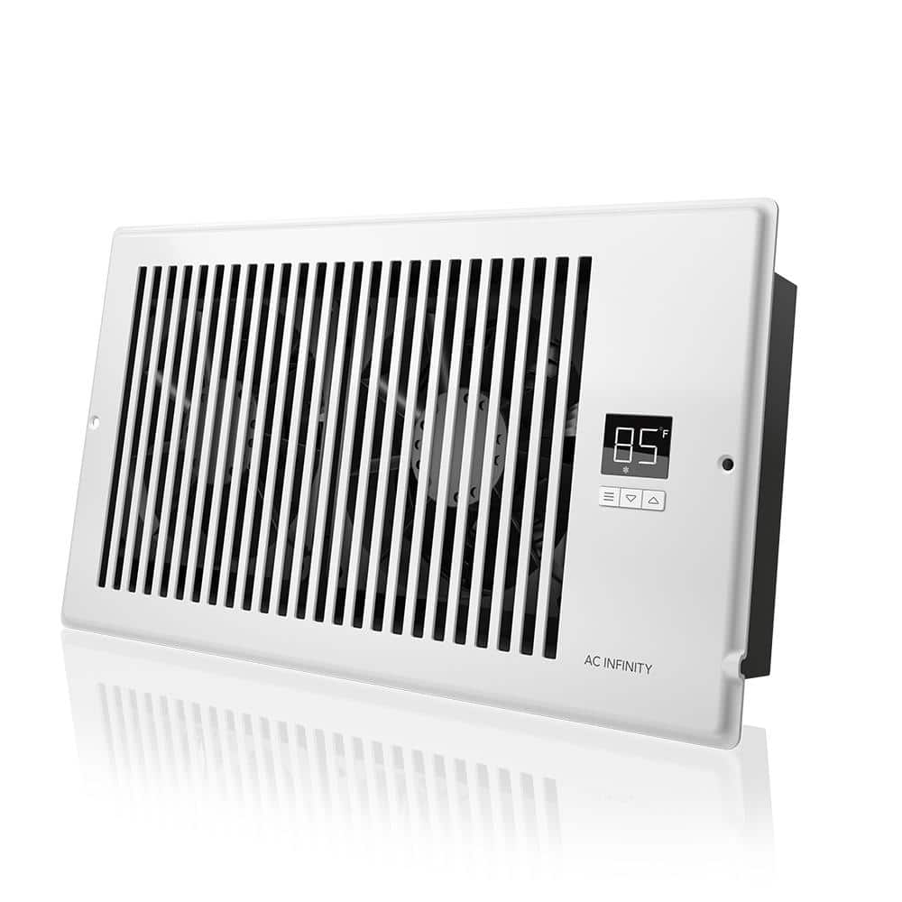 Infinity Airtap T6 160 CFM 6 in. x 12 in. Quiet Register Booster Fan with Thermostat Control, Heating Cooling AC Vent