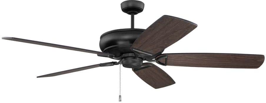 CRAFTMADE Supreme Air Plus 62 in. Indoor/Outdoor Dual Mount 4-Speed Reversible DC Motor Ceiling Fan in Flat Black Finish